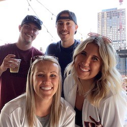 My cousins and I at a Twins Baseball Game